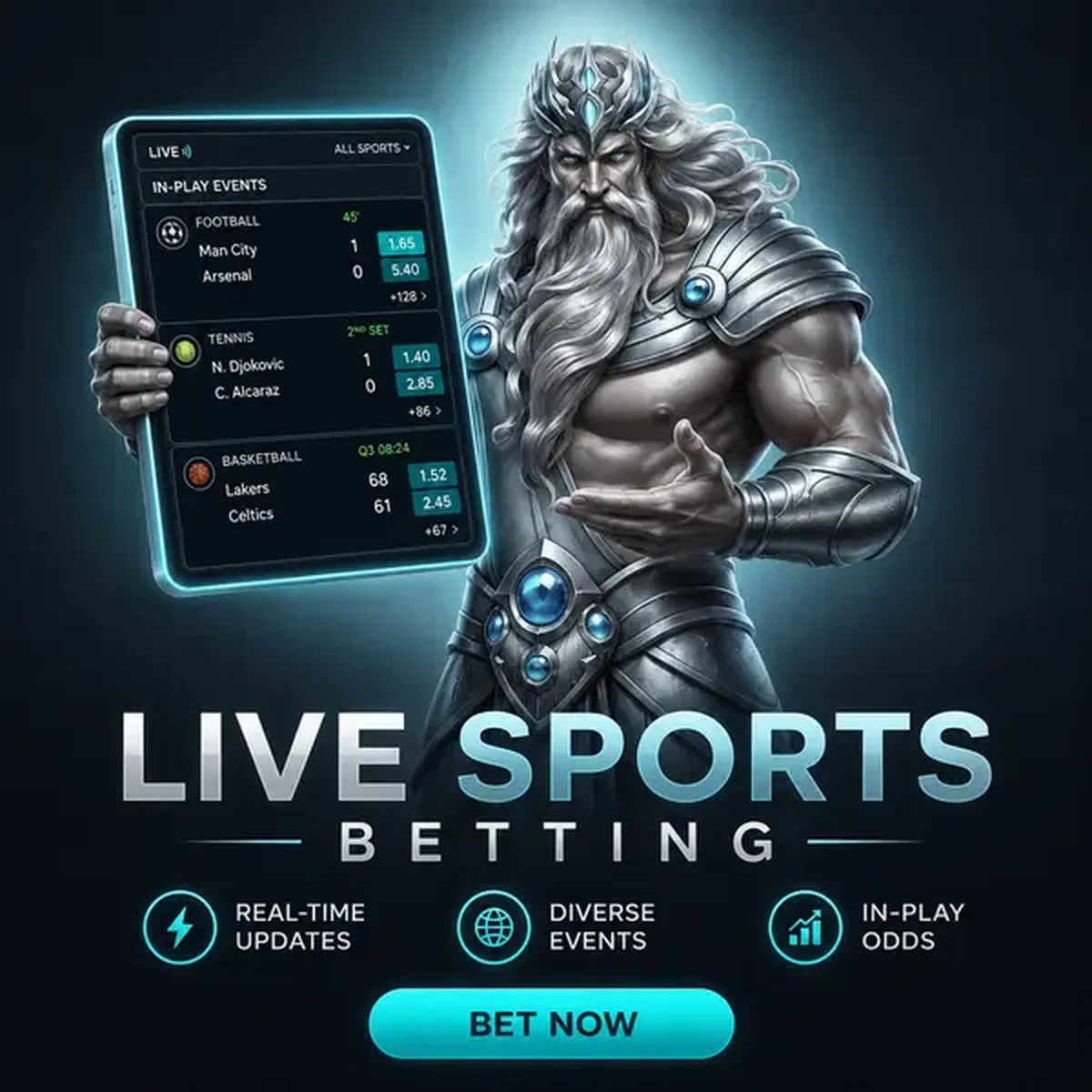 Le Tidekeeper affiche les cotes de paris sportifs en direct sur une tablette lumineuse à Live Sports Betting Right Now