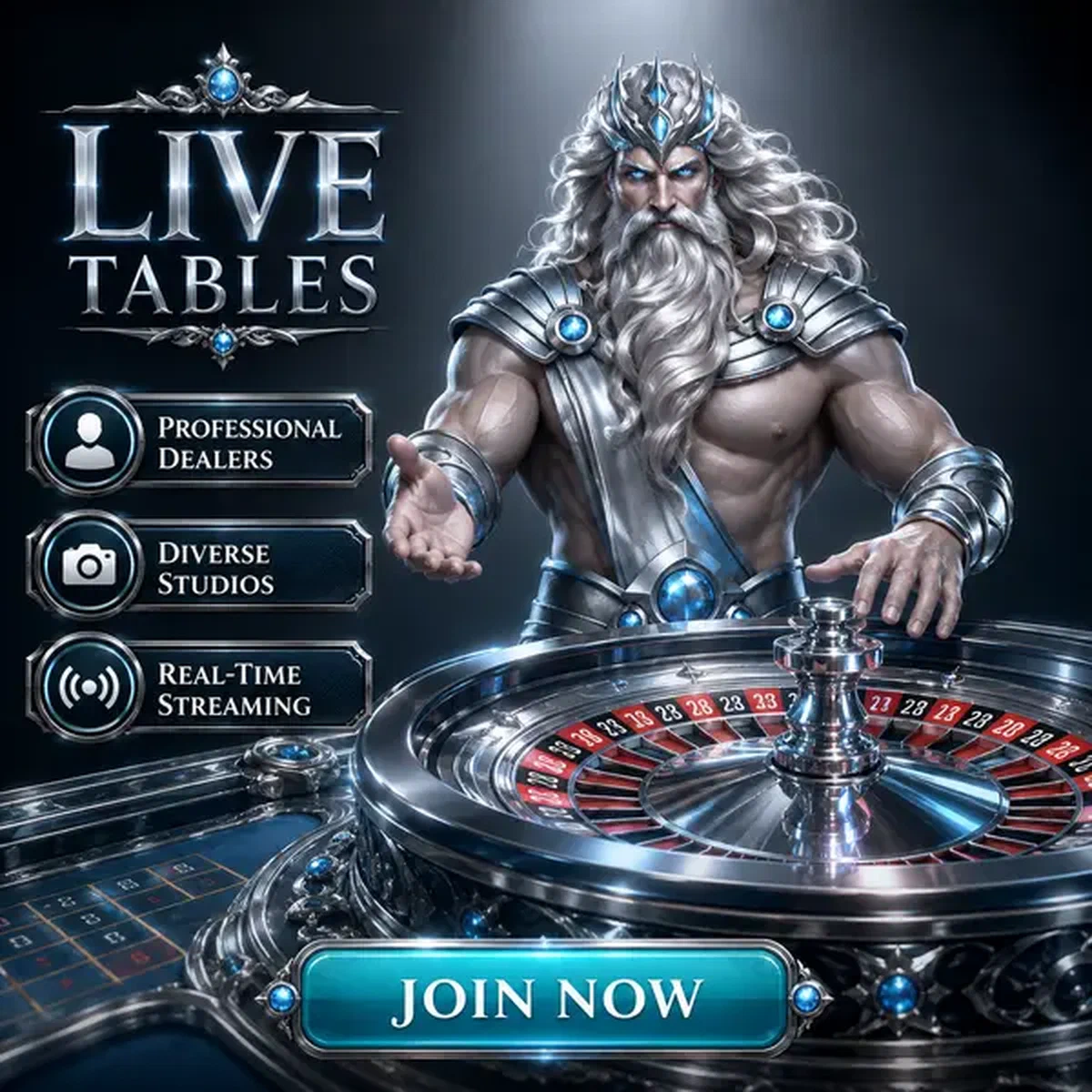 Le Tidekeeper guidant la roulette live casino au studio Winaura Professional Dealers